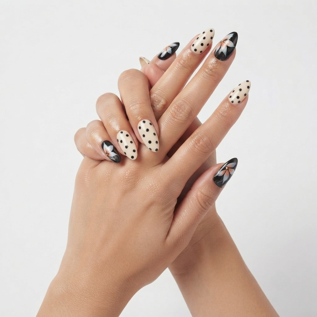 Polka Art Press-On Nails Nail O Lash