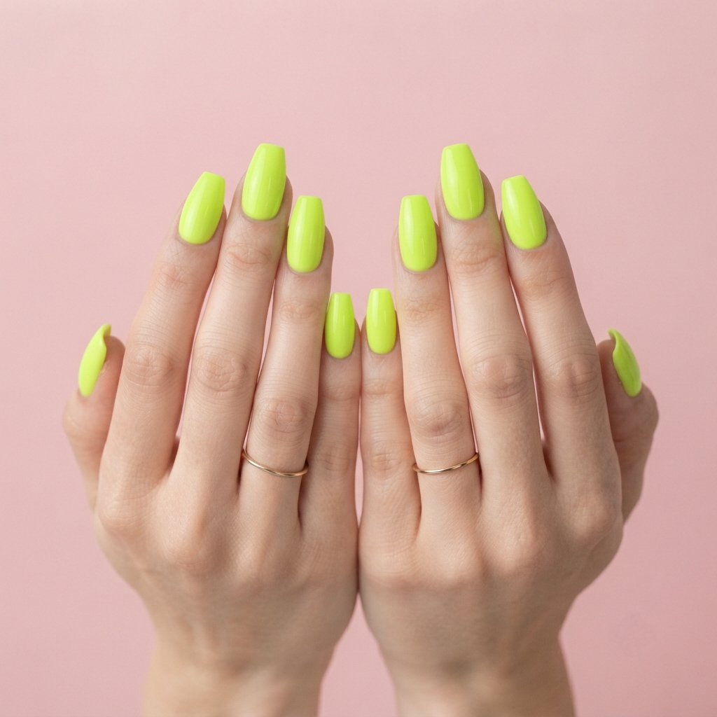 Neon Green Press-Ons Nail O Lash