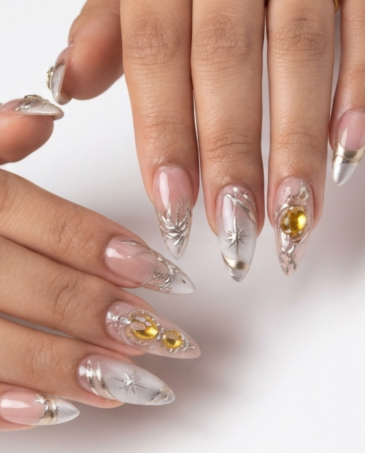 Amber Gemstone Press-On Nails Nail O Lash