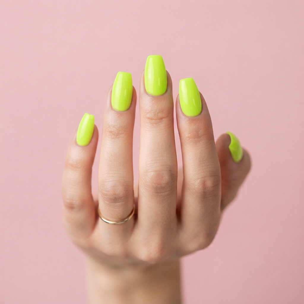Neon Green Press-Ons Nail O Lash
