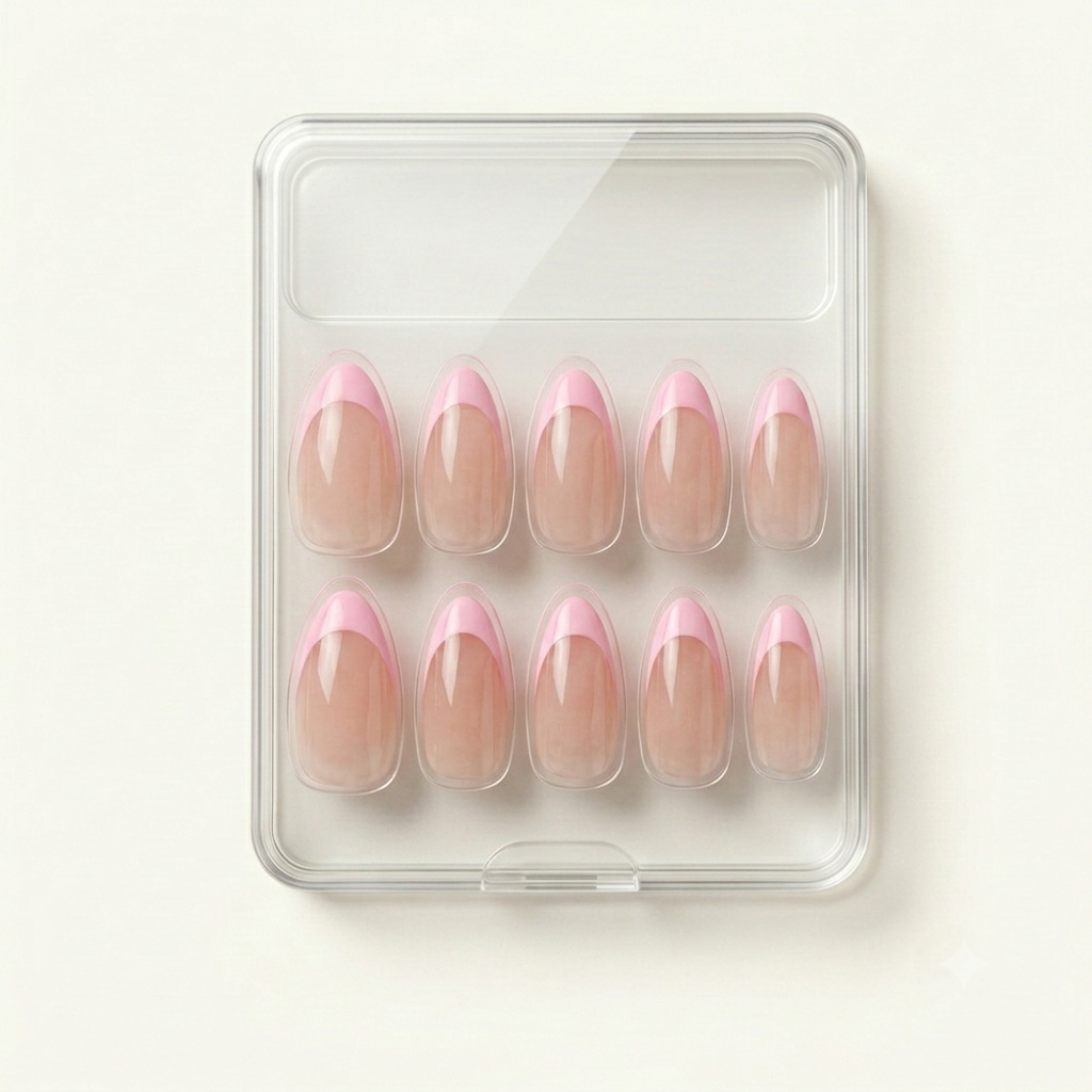 Pink French Press-On Nails