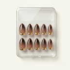 Brown & Gold French Press-On Nails