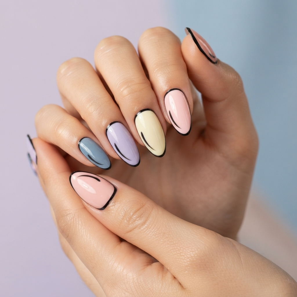 Colorful Sketch Press-On Nails Nail O Lash