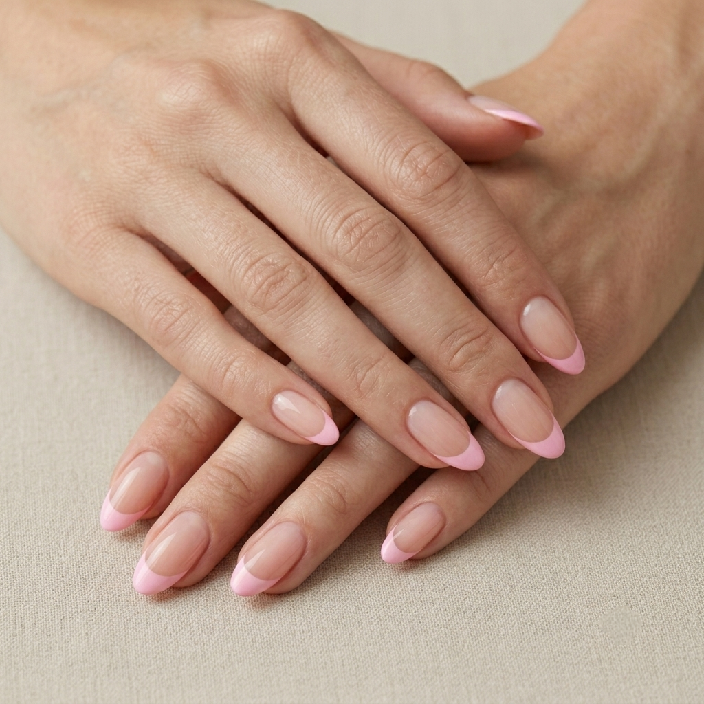 Pink French Press-On Nails