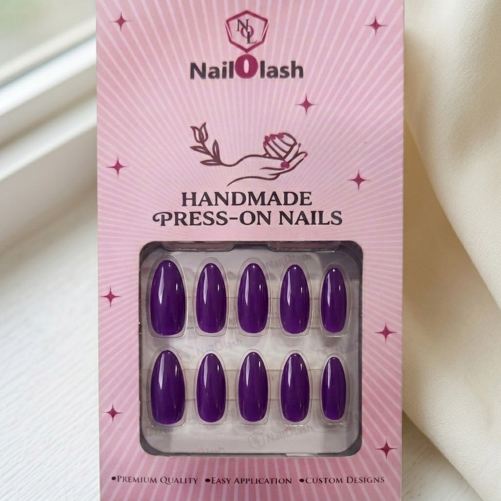 Glossy Purple Press-On Nails