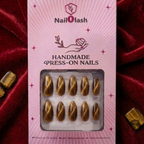 Woody Brown Cat Eye Press-On Nails