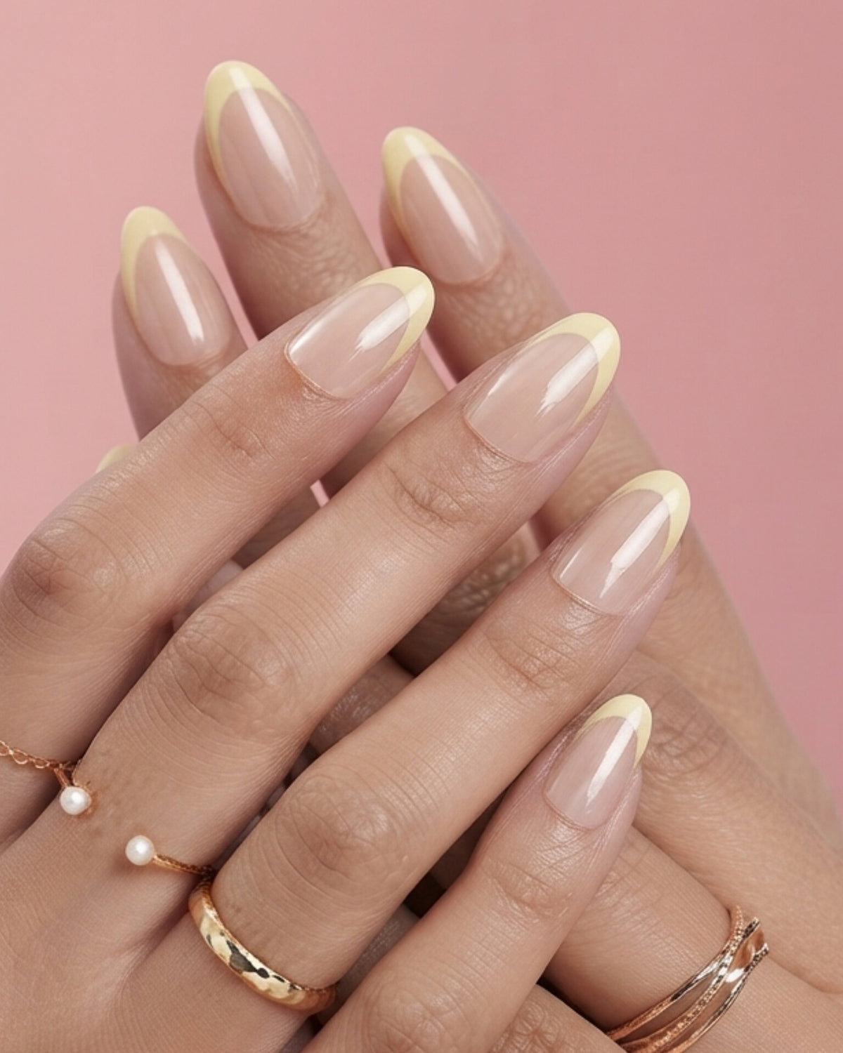 Yellow French Tip Press-On Nail O Lash