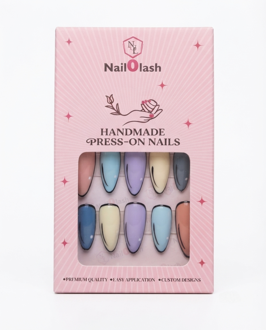 Colorful Sketch Press-On Nails Nail O Lash