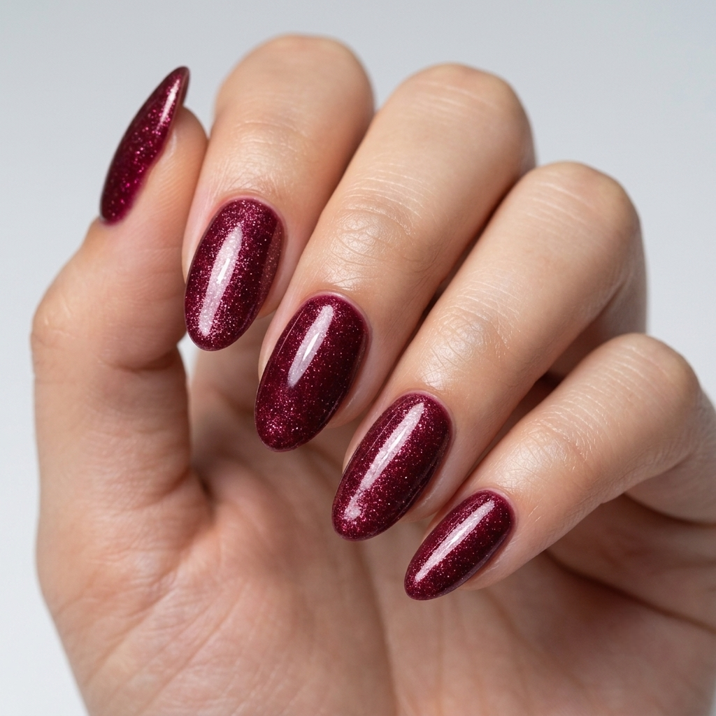 Burgundy Velvet Cat Eye Nails Nail O Lash