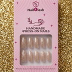 Gold Glitter Press-On Nails