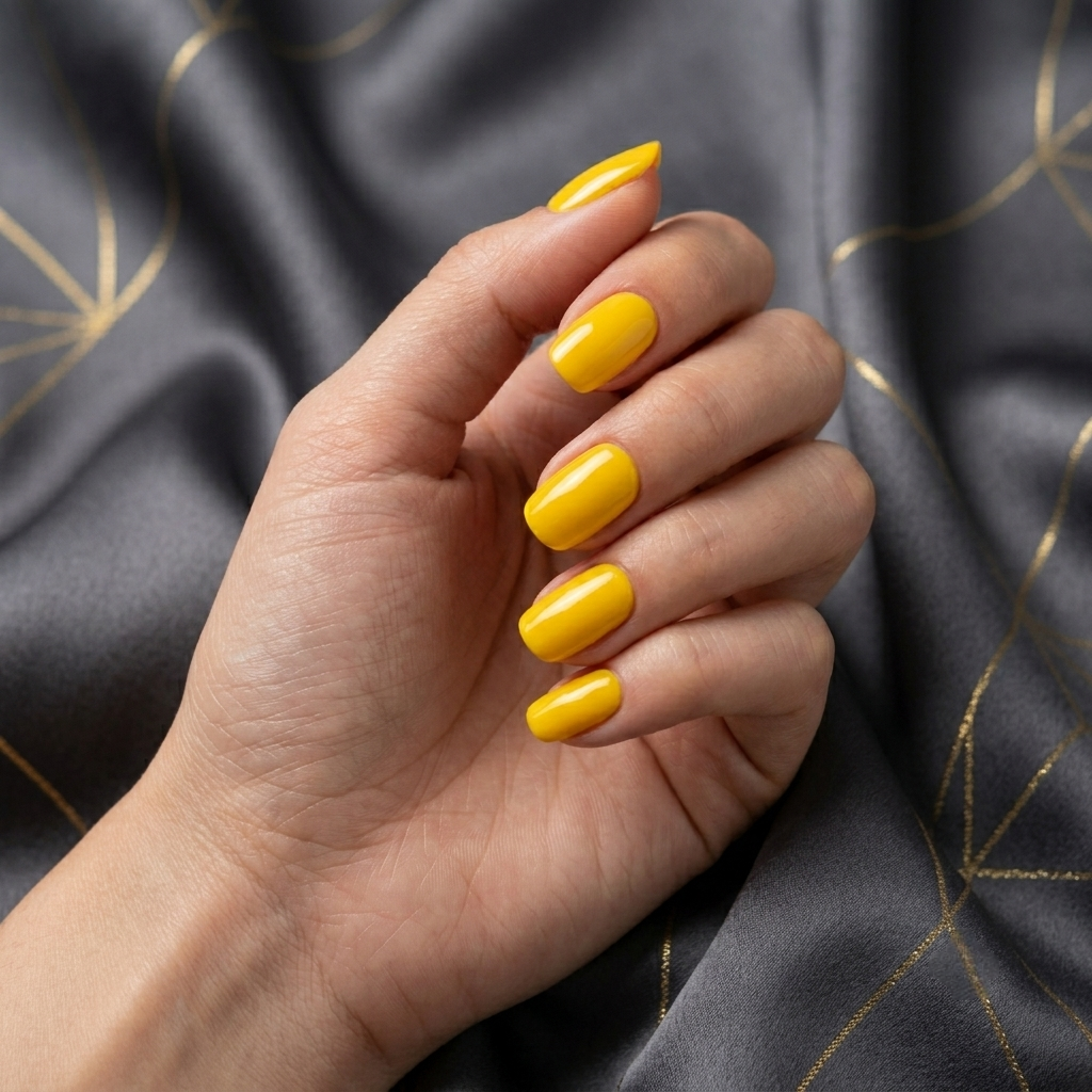 Solid Yellow Press-On Nails