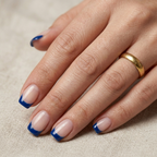 Blue French Press-On Nails