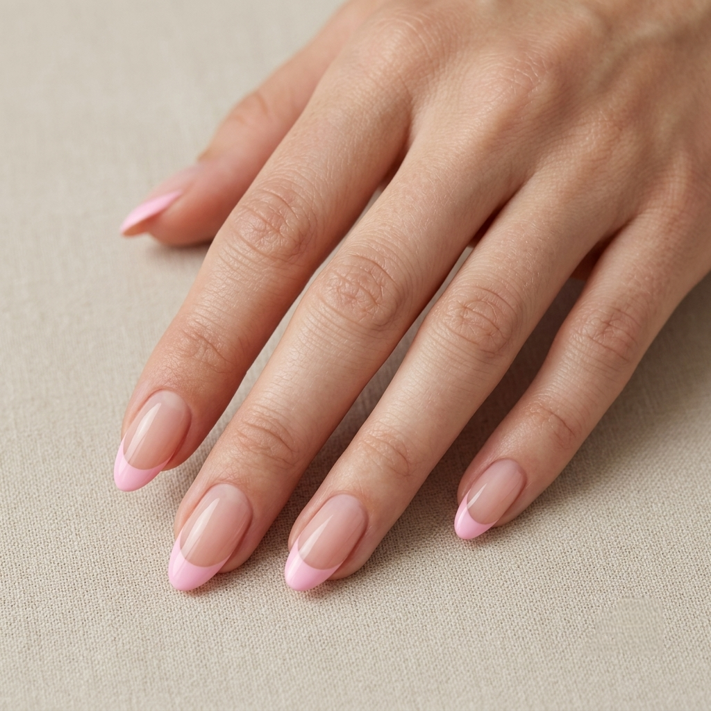 Pink French Press-On Nails