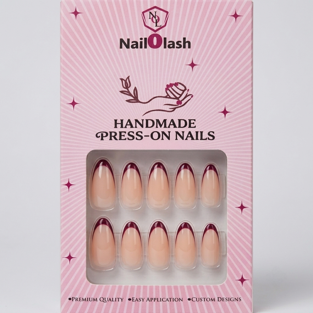 Red French Press-On Nails
