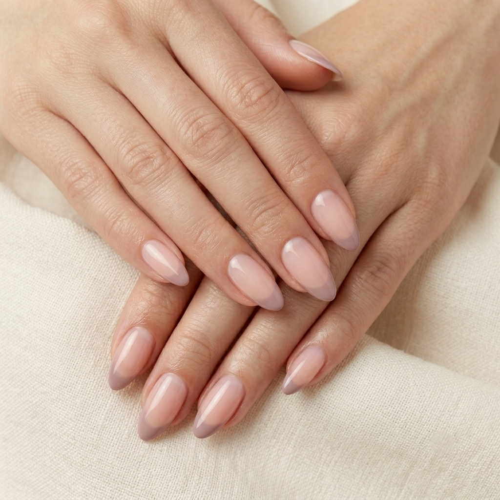 Beige French Press-On Nails