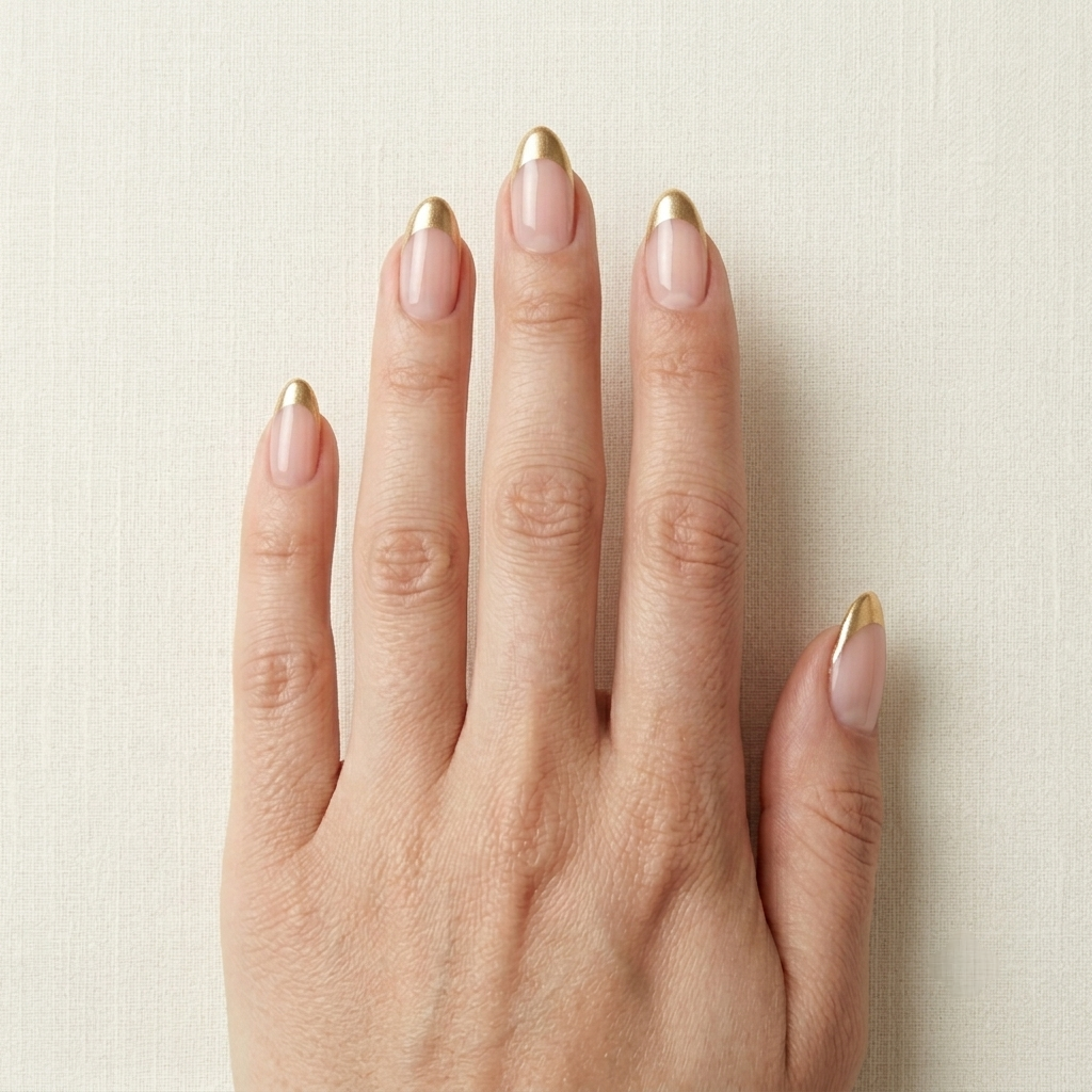Gold Tip French Press-On Nails